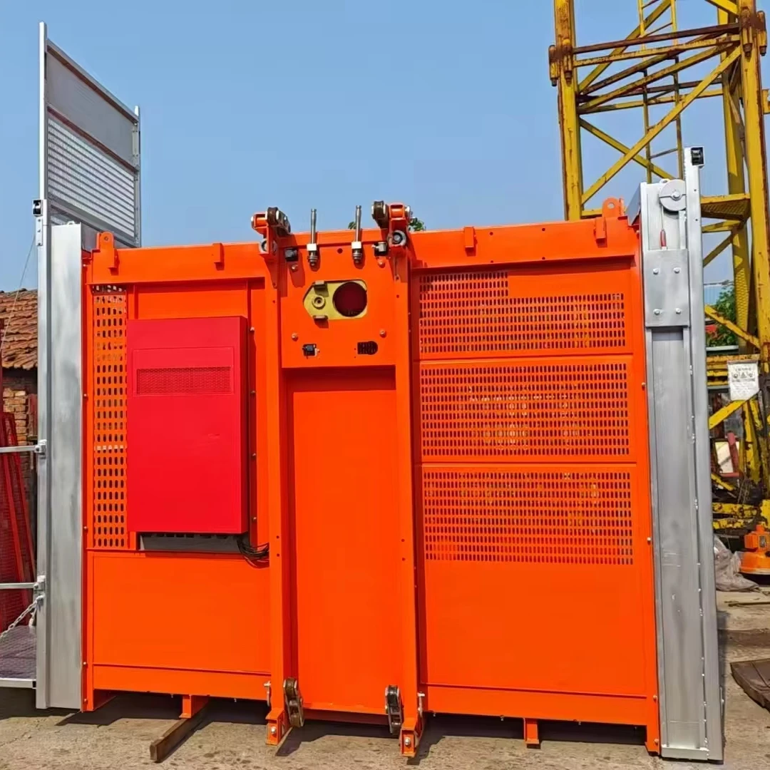 Hoist with Rack Pinion Gear Engine Gearbox Pump Motor-Building Lift Single Cage 2 Ton Construction