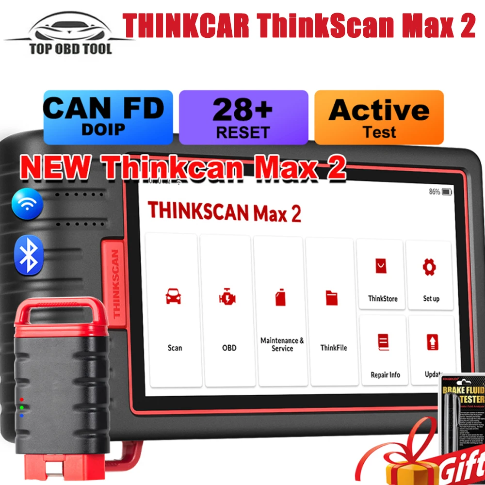 THINKCAR ThinkScan Max 2 Diagnostic Tools,28 reset sevice lifttime free update,ECU Coding OBD2 Scanner,For GM 2022 AF DPF IMMO