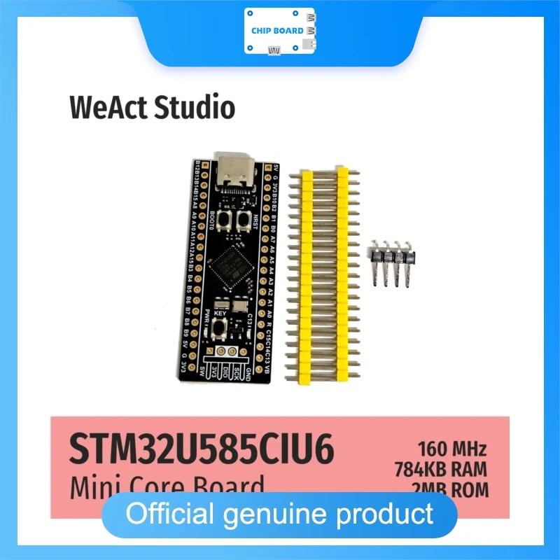 

Плата WeAct STM32U585CIU6 Core Board, микроконтроллер STM32U585, Cortex-M33 160 МГц, 2 МБ Flash, отладочная плата с FPU TrustZone и низким энергопотреблением