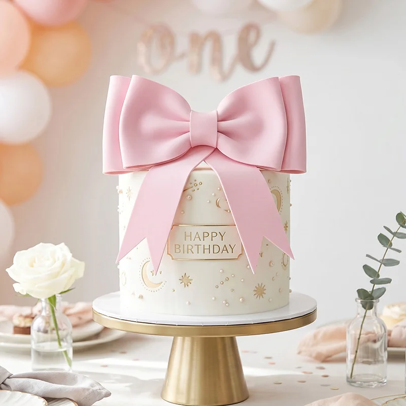 Übergroße rosa Schleifen-Kuchendekorationen aus EVA-Schaumstoff für Hochzeit, Geburtstag, Mädchen, Babyparty, Partyzubehör. – Detail 6