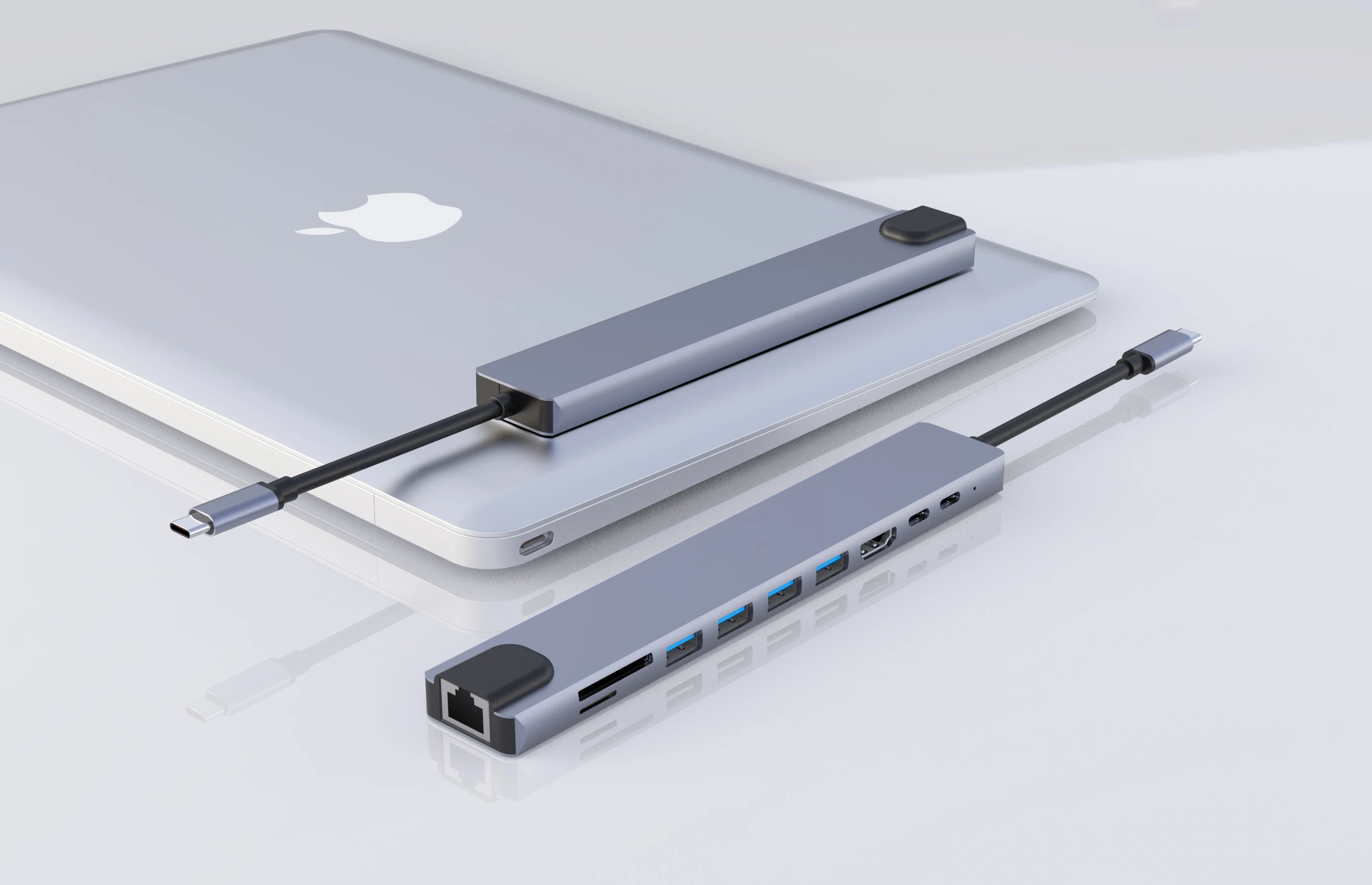 Multi-função 10 em 1 docking station tipo c adaptador 100w pd3.0 potência rj45 USB-C transmissão de dados 4k acessórios do cubo do portátil