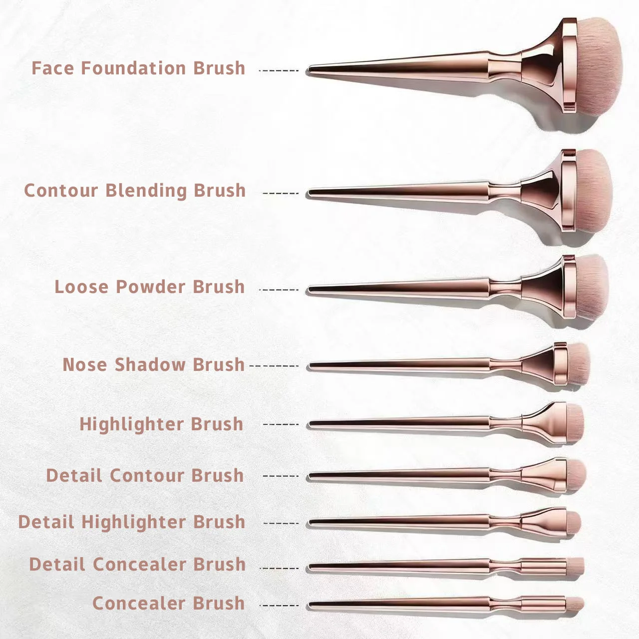 Puder Rouge Mischpinsel Beauty Tools mit Tasche Professionelles Make-up-Pinsel-Set Foundation Concealer Lidschatten