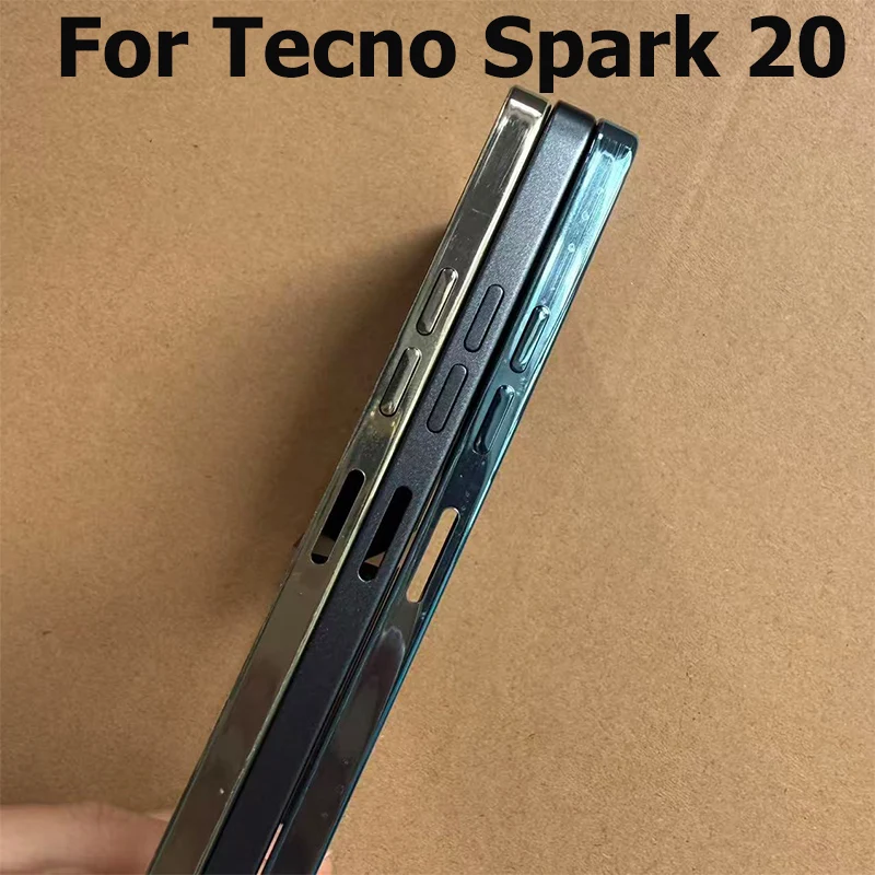 For Tecno Spark 20 Middle Frame Faceplate Housing Chassis Front LCD Bezel Repair Parts Replacement KJ5
