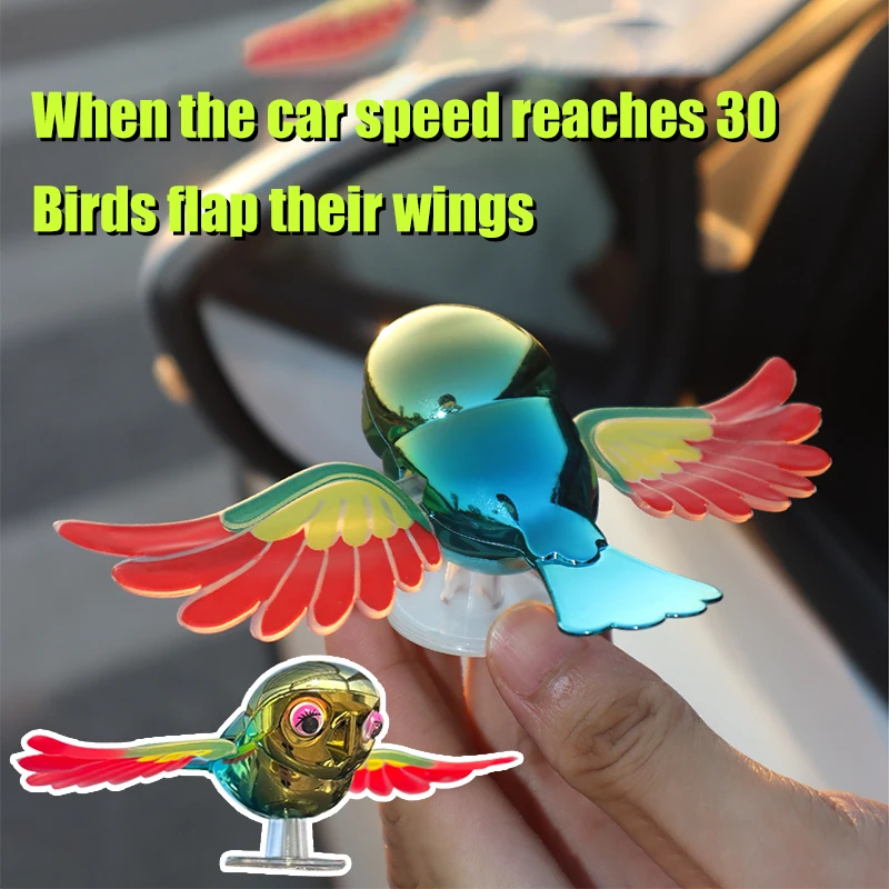 

Can Flap The Wings Bird Car Rearview Mirror Decor Car Motorcycle Helmet Decoration Accessories Cute Car Decoration Gifts