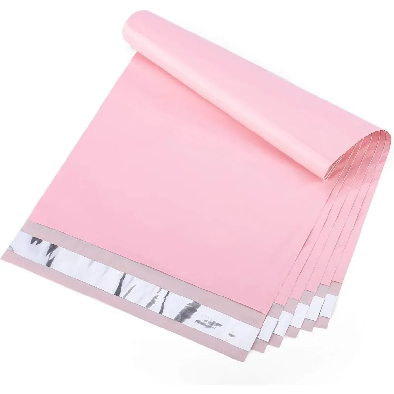 10X13 100 Pack, Strong Adhesive Shipping Envelopes for Clothing, for Small Businesses, Waterproof Mailers Poly Bags Pink