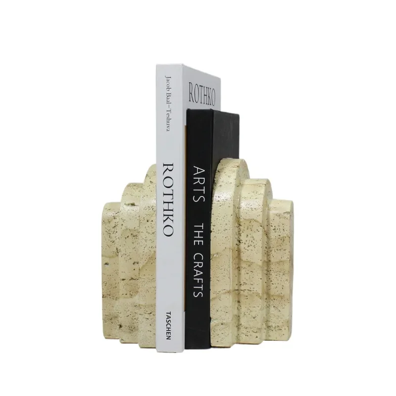 

Simple and modern creative travertine stacked book files, books rely on model rooms, living room office desktop