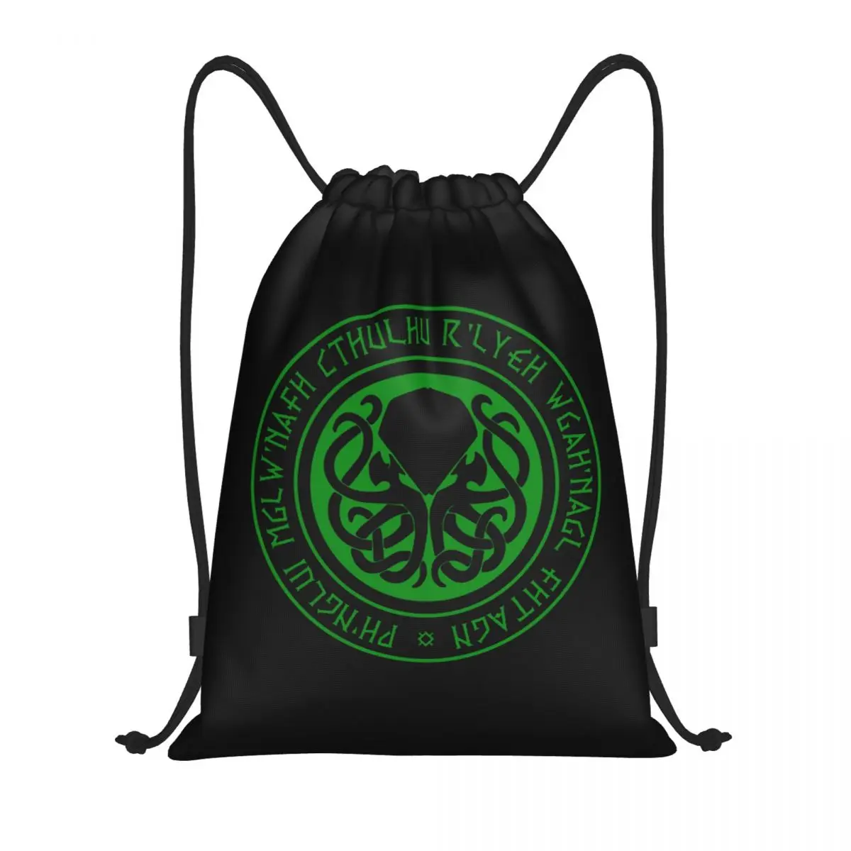 

Necronomicon Drawstring Backpack Women Men Gym Sport Sackpack Foldable Lovecraft Mythos Cthulhu Shopping Bag Sack