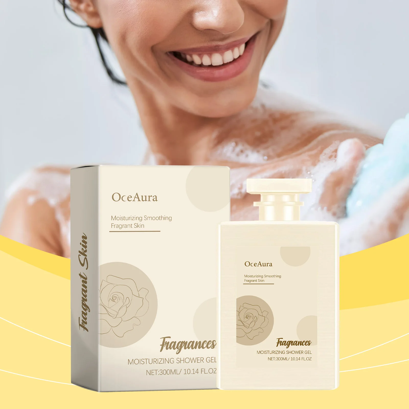 모이스춰라이징 샤워 젤 - 부드럽고 향기로운 피부를 위한 수분 공급 바디 워시, 300ml/10.14 Fl Oz, 영양이 함유된 럭셔리 목욕 젤