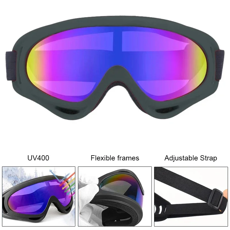 Skiing Goggles Cycling Motorcycle Windproof Goggles  Anti-fog UV400 Snowboard Snow Goggles Winter Outdoor Sport Skiing Eyewear