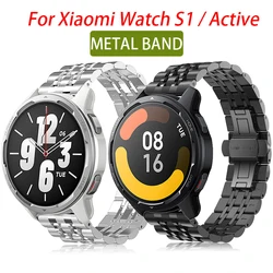 Correa de Metal para Xiaomi Watch S1, pulsera activa de acero inoxidable para Xiaomi Mi Watch Color 2, pulsera inteligente