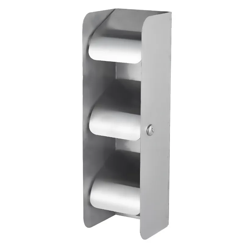 Modern Black Stainless Steel Triple Toilet Paper Holder Wall Mounted Bathroom Tissue Roll Dispenser for Hotel Home Decor