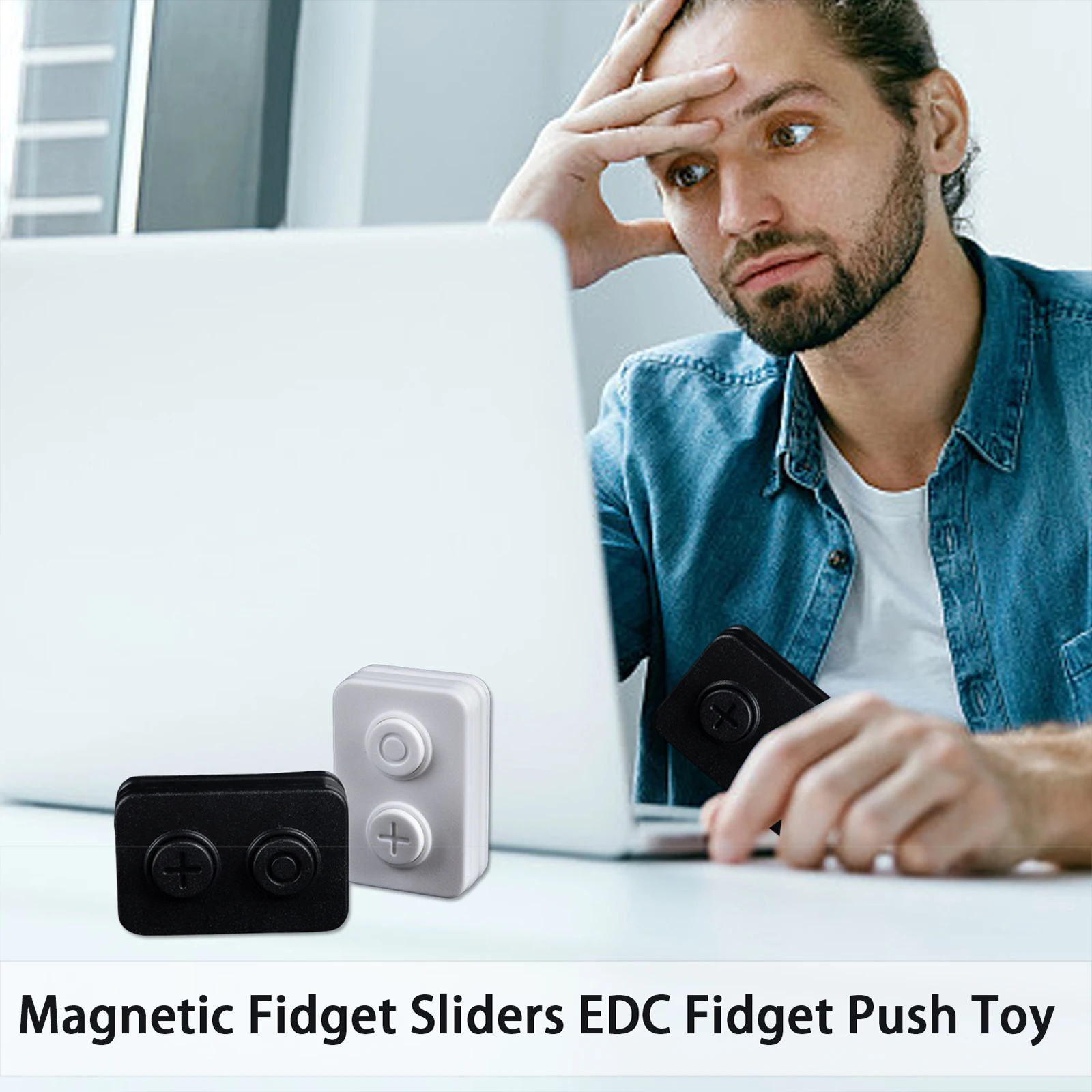 Magnetic Push EDC Fidget Slider Toy Clickers Haptic Antistress Adult Autism Sensory Toy Hand Spinner Anxiety Stress Relief