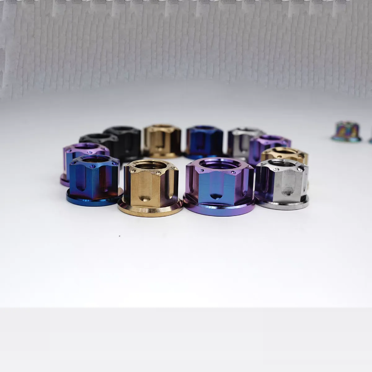 1Pc TC4 Titanium Alloy Flange Nut, M5-M14 Pitch 0.8/1.0/1.25/1.5mm, Rear Fancy Nut for Bike Motorcycle Car