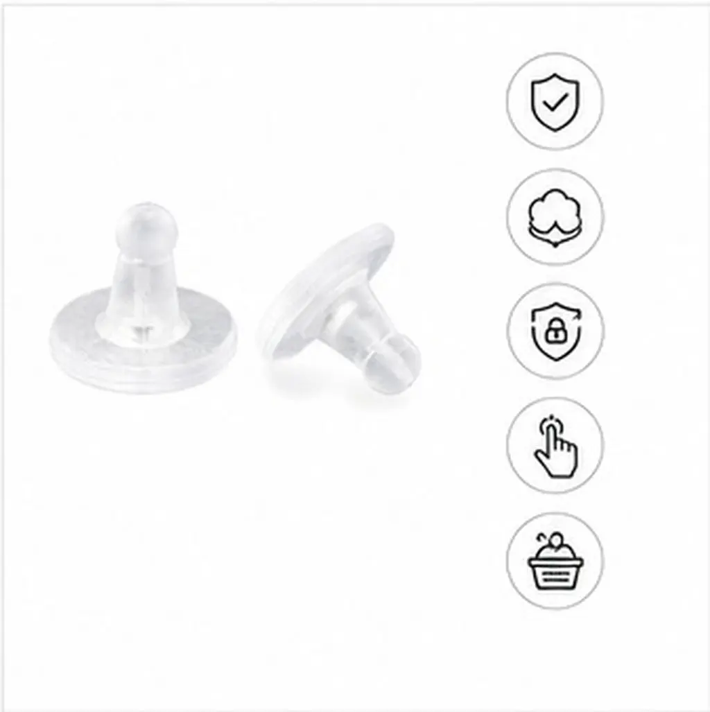 100Pcs Transparent Silicone Earring Backs Premium Flexible Stretchy Tear Resistant Comfortable Secure Fit Earring Safety