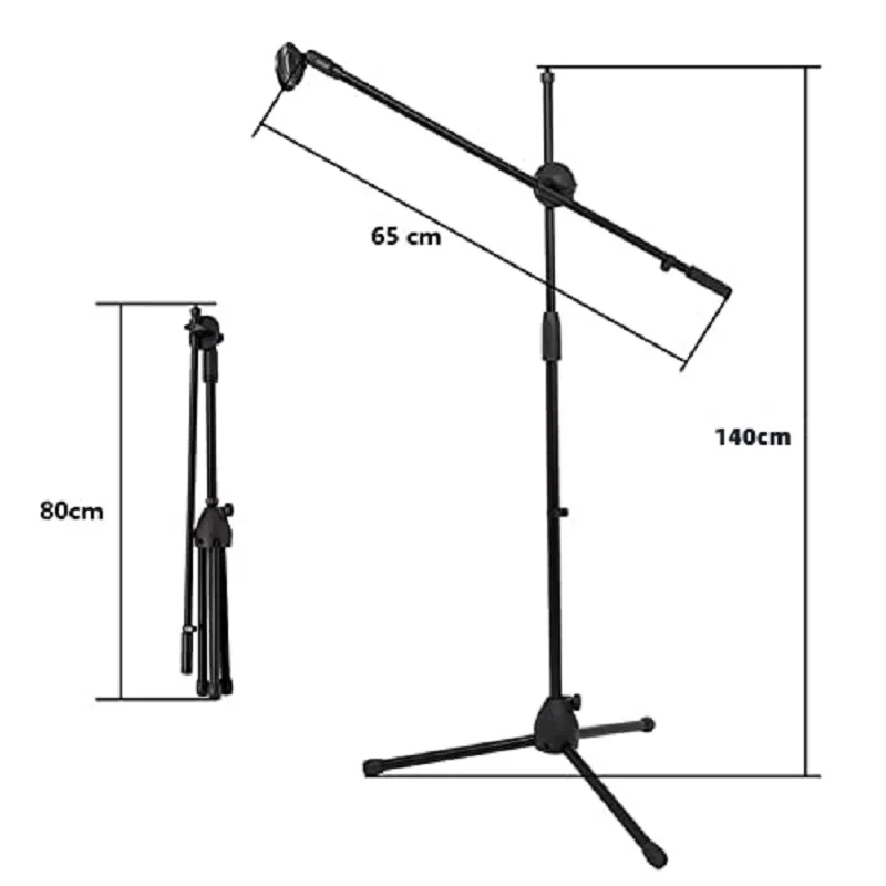 Selens Adjustable Swing Boom Floor Microphone Stand Holder Durable Metal Mic Stage Tripod For Live Streaming Vlog/Music/Speech