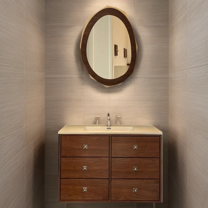 Mirrors Wooden Furniture Bathroom Cabinet Storage Washbasin Vanity Open Cabinets Column Towel Luxury Space Utensilios De Cocina