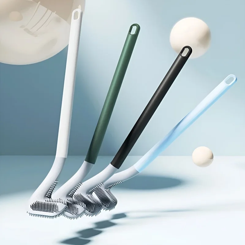 Toilet cleaning silicone console end cleaning toilet cleaning brush without blind area toilet cleaning brush