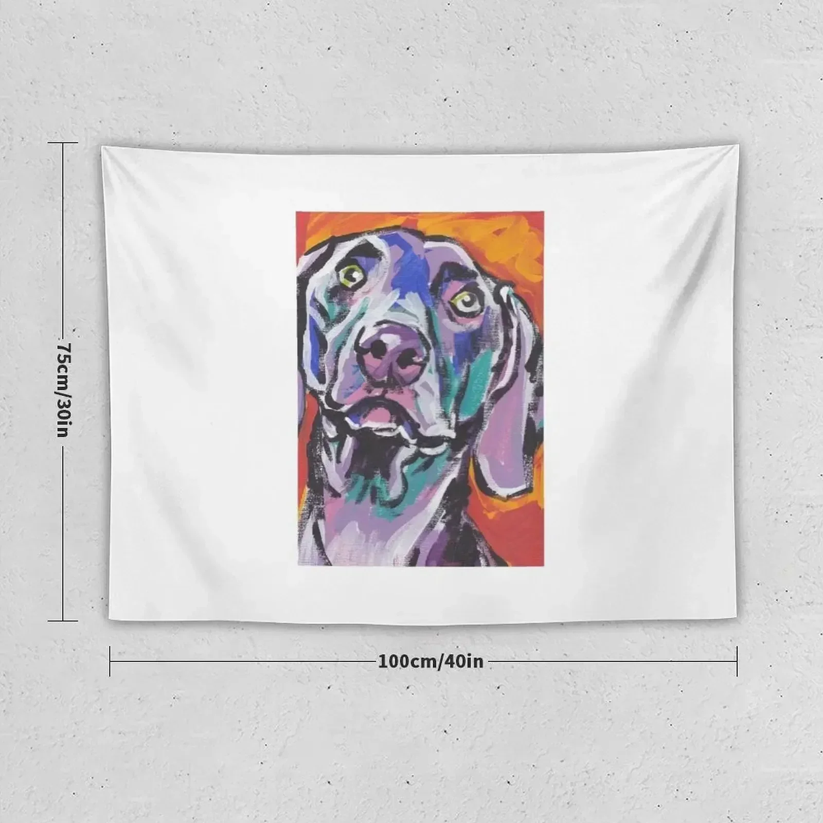 Weimaraner Dog Bright colorful pop dog art Tapestry Hanging Wall Aesthetic Room Decor Korean Aesthetic Room Decors Tapestry