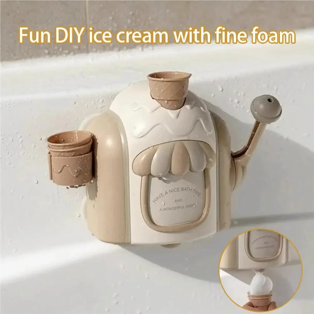 Ice Cream Foam Machine Car Bath Toys Toddler Ice Cream Maker Suction Fine Foam Foam Machine Car Bathroom Toys Decor Gift