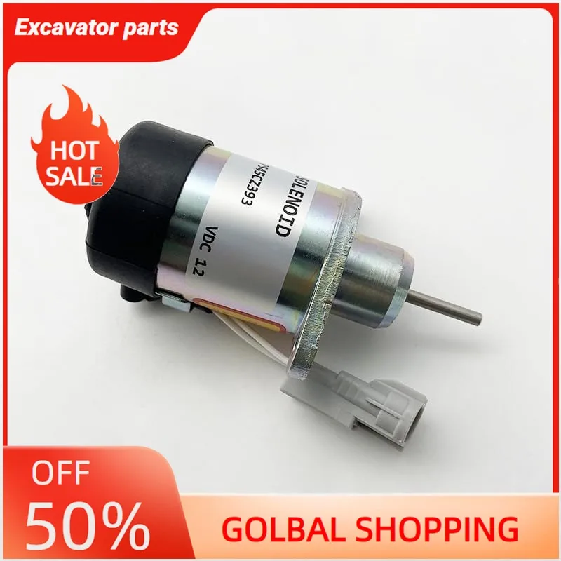 

PS45CZ393 12 В запорный электромагнитный клапан для EC55 EC80D EC120D Kubota D1703 D1503 запорный клапан пламени экскаватора