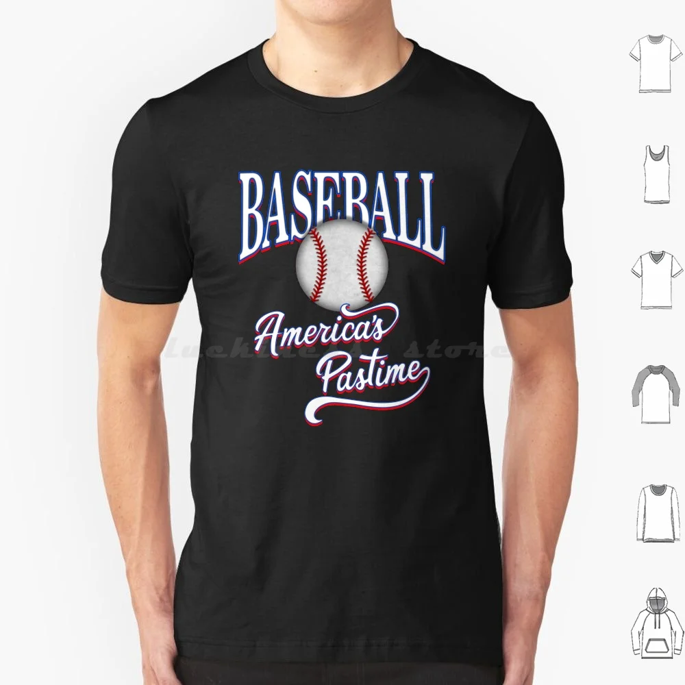 Baseball-America's Pastime T Shirt Big Size 100% Cotton Baseball Sport Americas Pastime Activity Spare Time Activity Game Ball