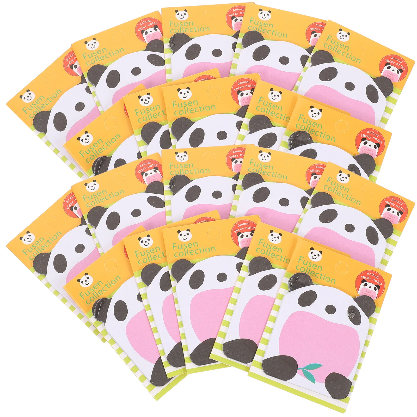 

20pcs Panda Memo Stickers Strong Adhesive Tearable Paper Note Pads Compact Self-Adhesive School Office Home Use Animal Pattern