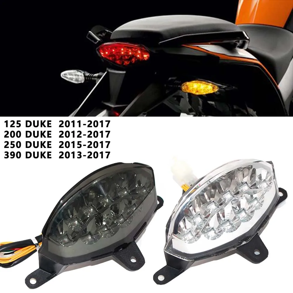 Luz trasera LED para motocicleta, lámpara de freno y señal de giro para KTM Duke 125 2011-2017, 200 2012-2017, 250 2015-2017, 390 2013-2017