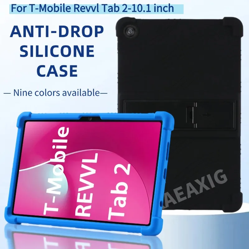 

For T-Mobile Revvl Tab 2 5G Case 10.1inch drop resistant silicone protective Case Adjustable stand Shockproof Cove Shell