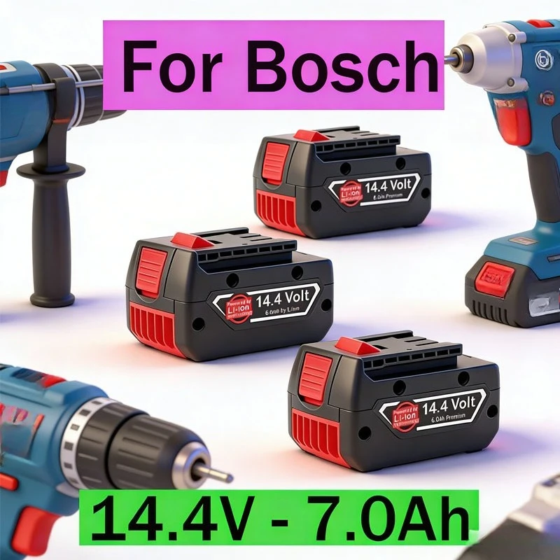 

Suitable for Bosch power tools 14.4V 7.0Ah high power long-lasting battery life compatible with GBH GDR GSR 1080 DDS180 BAT614G