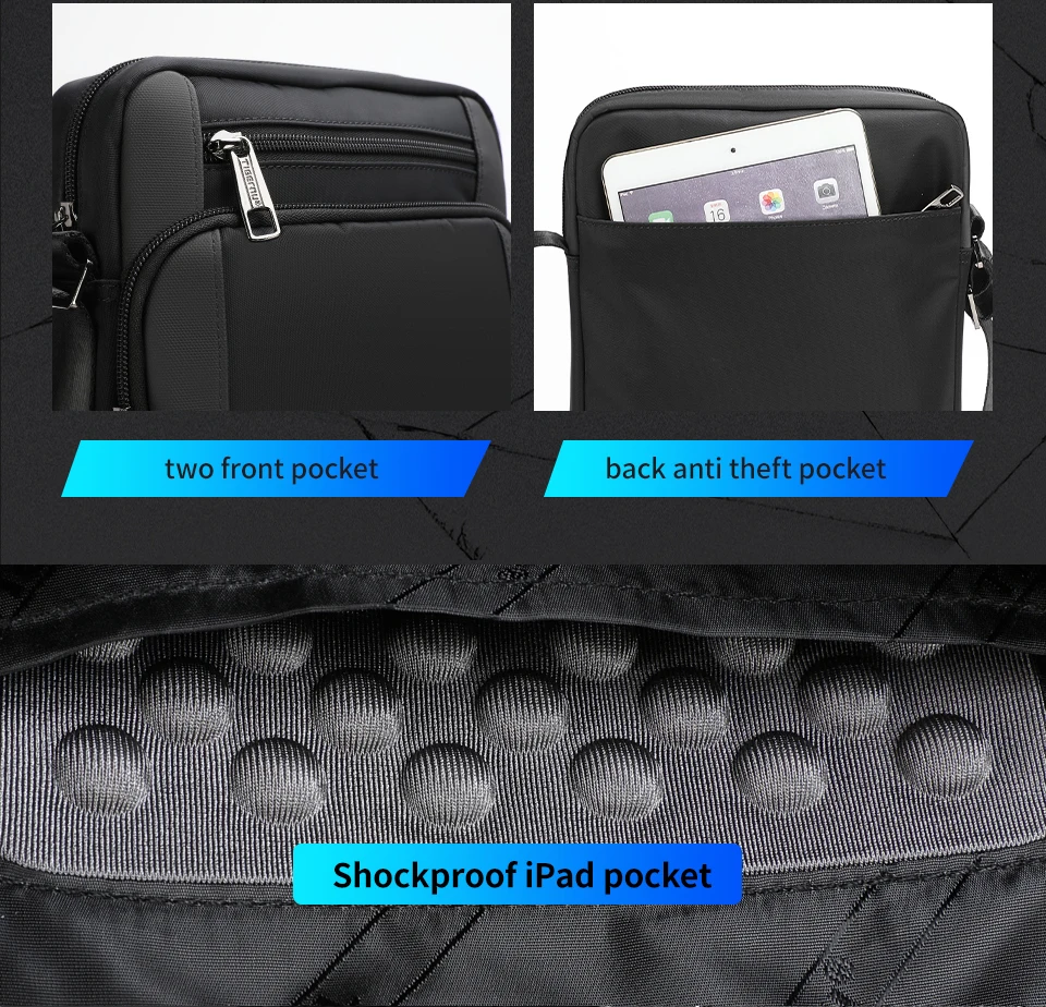 Tigernu Vintage wasserdichte Umhängetasche Herren Mode Umhängetaschen stoßfest fit 9.7 "iPad Herren tasche Gürtel tasche Mann Tasche für Männer – Detail 3