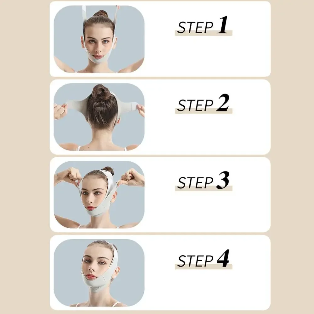 Draagbare verstelbare gezichtsliftriem Herbruikbare ademende Face Lift Band V-vormige verkoeling Gezichtsbeeldhouwen Slaapmasker Huidverzorging