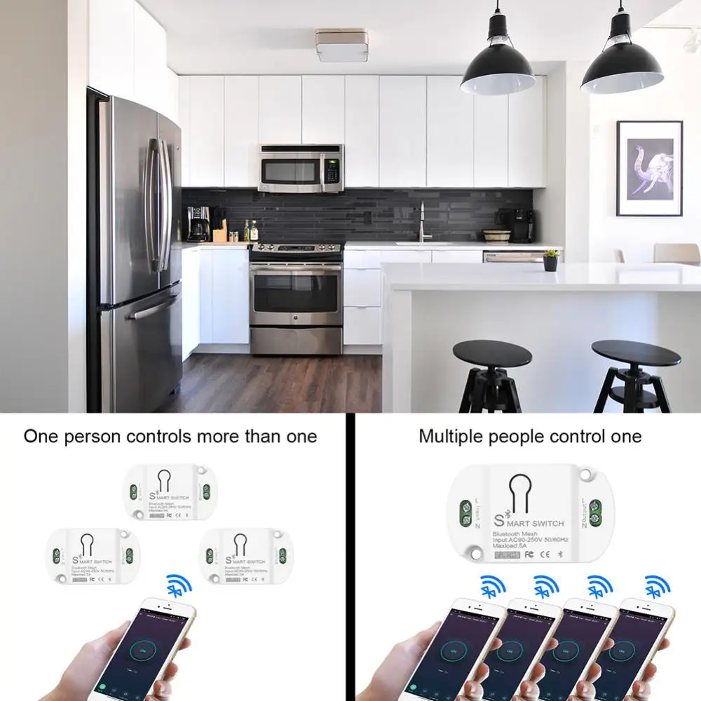 Interruptor inteligente WiFi 5A, temporizador, interruptor inalámbrico, automatización del hogar inteligente, funciona con el módulo de automatización del hogar Tuya Alexa