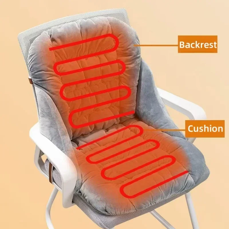 Pad Electric Seat Heating Seat Cushion Office Chair Backrest Integrated Thermostatic Mat 3 Speed Adjustable Temperature 220V