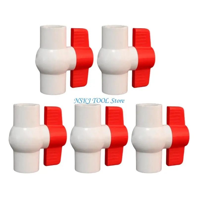 L8RC 5 Pack Water Shut Off PVC Round Valves 2Inch for Pisciculture Systems Use