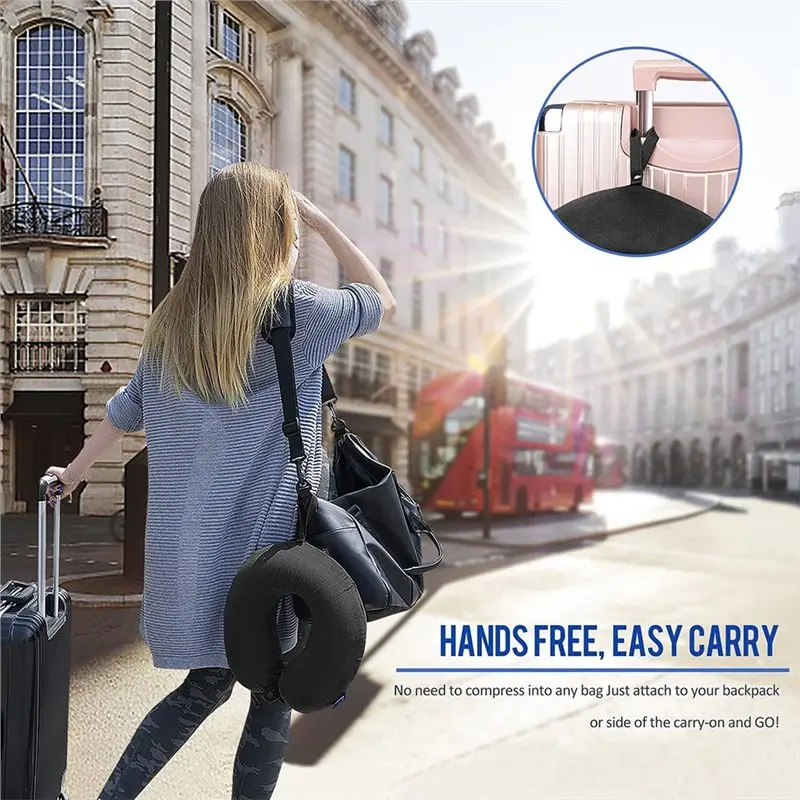 AB68 Memory Foam Travel Neck Pillow U Pillow With Storage Bag Ice Silk U Shaped Pillow Cervical Neck Pillow