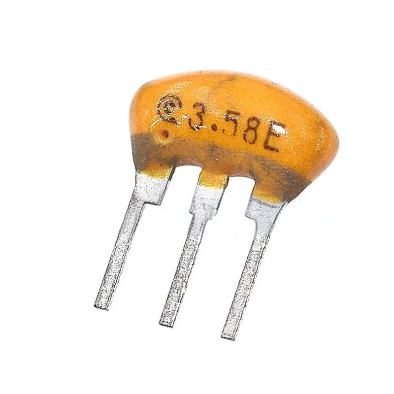 

20PCS Through-hole passive crystal oscillator ceramic crystal oscillator 3.58M 3.5800MHZ 3.58MHZ 3PIN