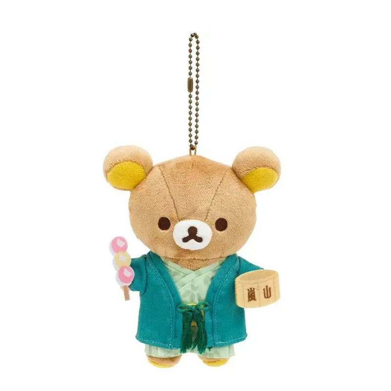 Kawaii Rilakkuma ของเล่นตุ๊กตาพวงกุญแจการ์ตูนตุ๊กตายัดไส้ตุ๊กตากระเป๋าเป้สะพายหลังจี้ตกแต่งเด็กชายและเด็กหญิงของขวัญวันเกิดสร้างสรรค์