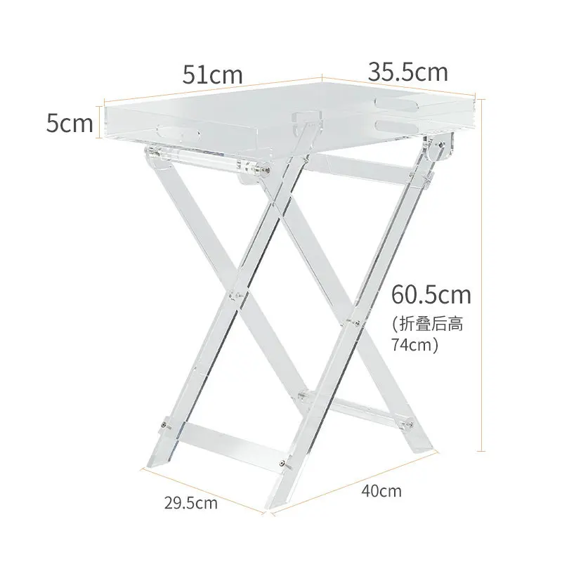 furniture, portable, handheld, transparent acrylic coffee table, movable and foldable acrylic table