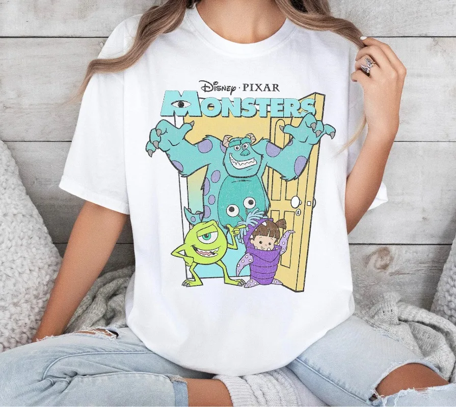 

Disney Monsters Inc. Mike Sully Boo Group Poster Shirt Disney Family Matching Shirt Disneyland Trip Outfits