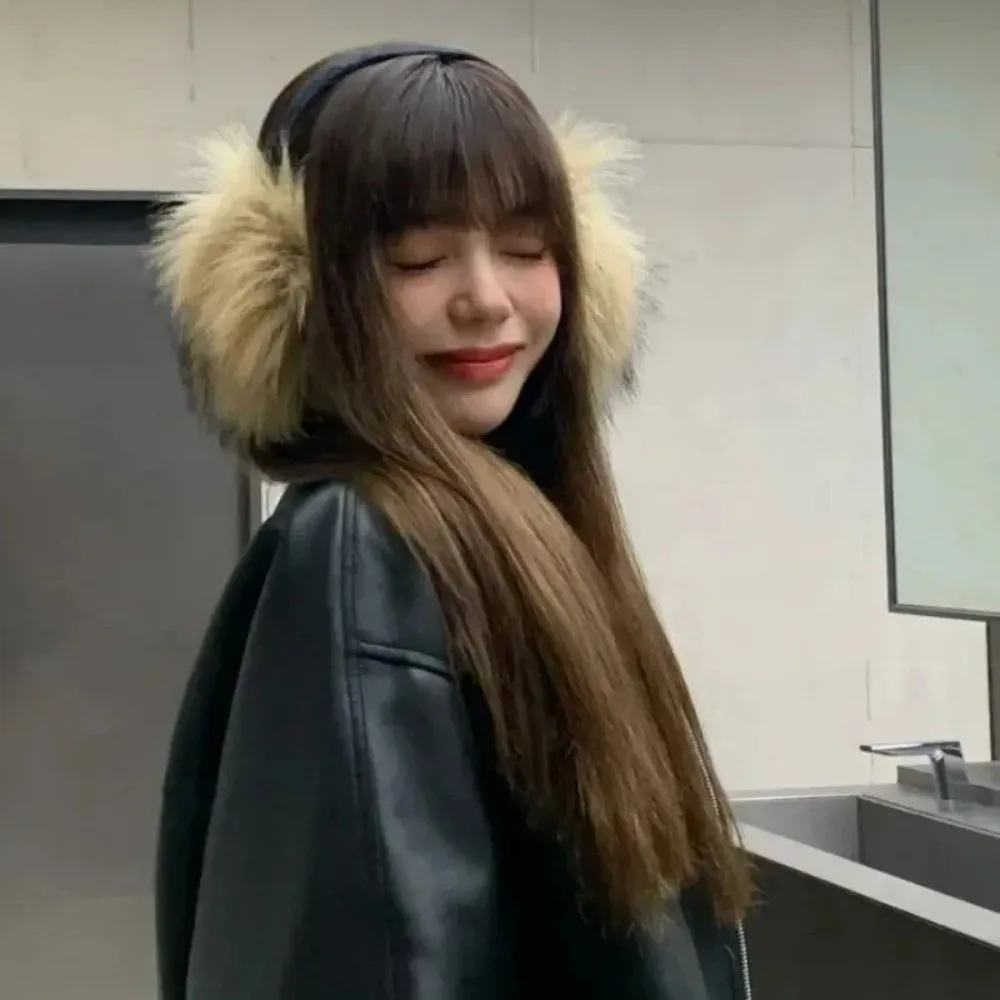 

Модные наушники из искусственного меха норки Y2k, сохраняющие тепло, утолщенные наушники, ветрозащитные наушники для защиты от холода, зимние