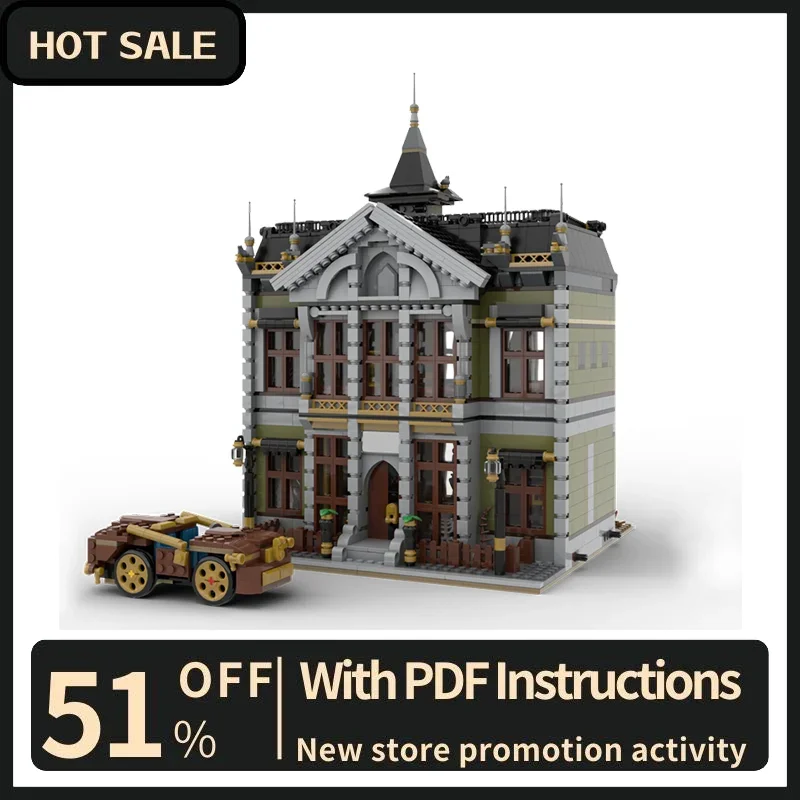 Nova cidade venda quente vista de rua moc museu modular de exploração modelo blocos de construção diy ideias criativas crianças brinquedos presente
