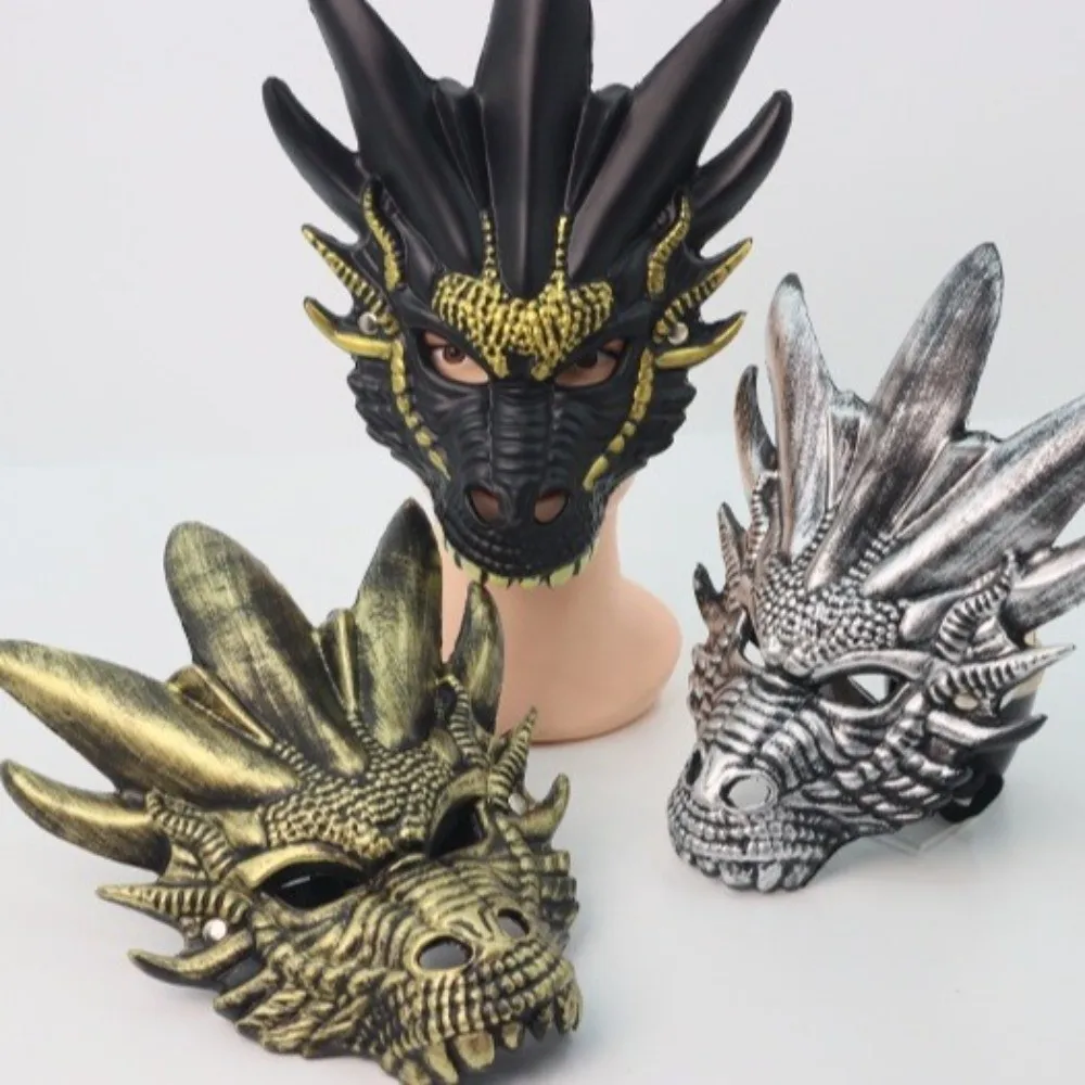 

Cool Plastic Dragon Head Mask Animal Cosplay Accessories Halloween Mask Dress Up Props Full Face Masquerade Mask Makeup