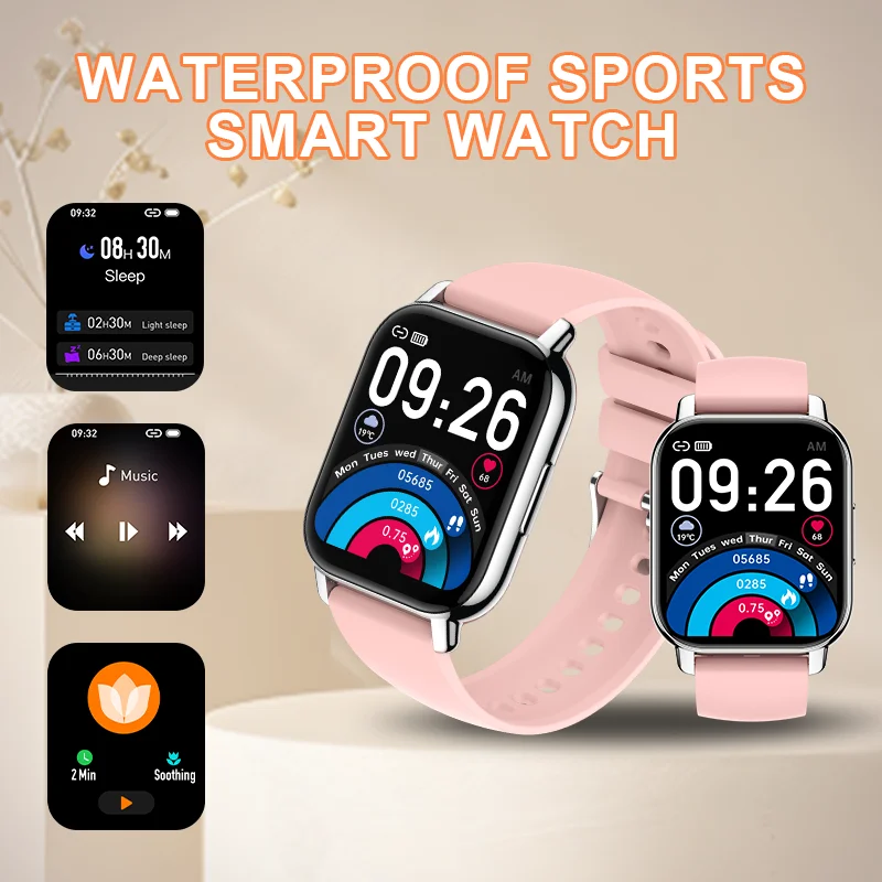 Sports Smartwatch for Women Bluetooth Calling Blood Oxygen Monitoring Waterproof Fitness Tracker and Health Tracking Features