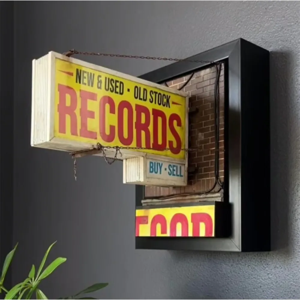 

Retro Wall Light Lamp for Record Collectors Vinyl Display Decorative Lighting for Home Bar Study Room Wall Mount Fixture
