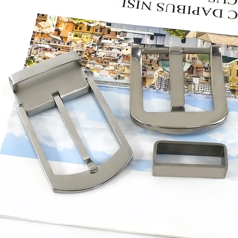 

1Pc 35/38/40mm Solid Titanium Alloy Pin Buckles for Men Belt Harmless To Skin Adjust Clasp Jeans Waistband Buckle Head Hardware