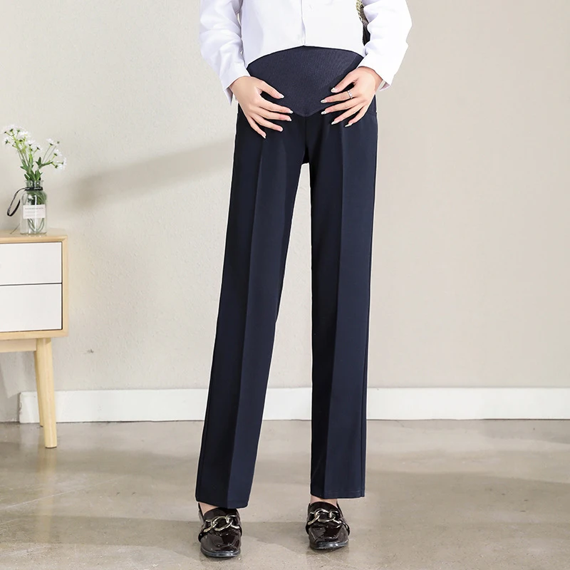 Pregnancy Office Pants Elastic Waist Maternity Black Work Trousers For Pregnant Women Formal Business Wear Clothes