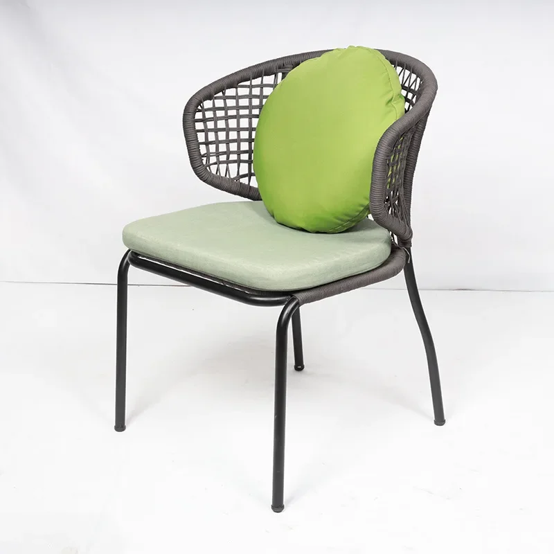 rattan chair, villa courtyard backrest mesh weaving, soft bag removable, outdoor rattan chair 5