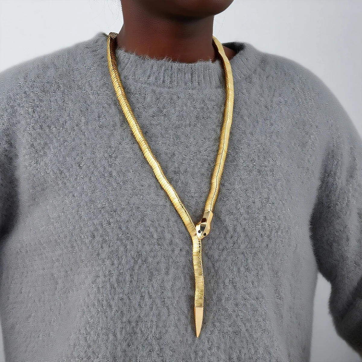 

ZAA Personality Metal Snake Chains Choker Necklaces for Women Vintage Statement Jewelry Holiday Party Neck Accessories