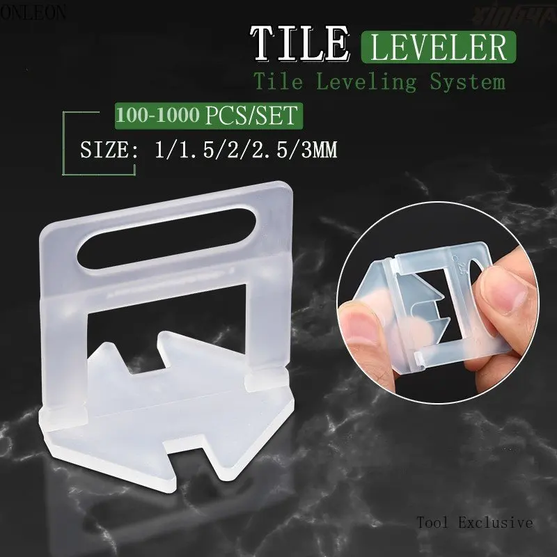 

1000/100PCS Tile Leveling System Clips PE Tiles Leveler Spacers Use For Tile Leveling System 1/1.5/2/2.5/3.0mm Construction Tool