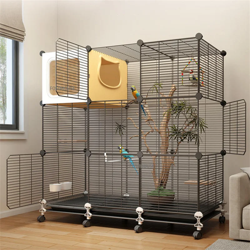 Extra Large Bird Cage with Breeding Box Indoor Parrot Cage Budgie Cage Xuan Feng Pearl Starling Ecological Birdcage Luxury Villa